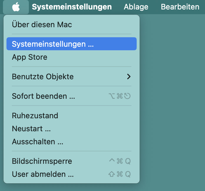 Die Systemeinstellungen am Mac lassen sich mit dem Apfelmenü öffnen