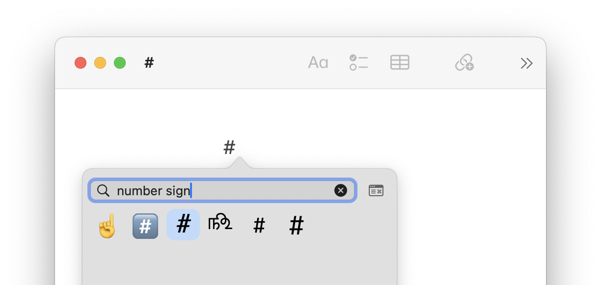 Insert the hash sign # on a Mac
