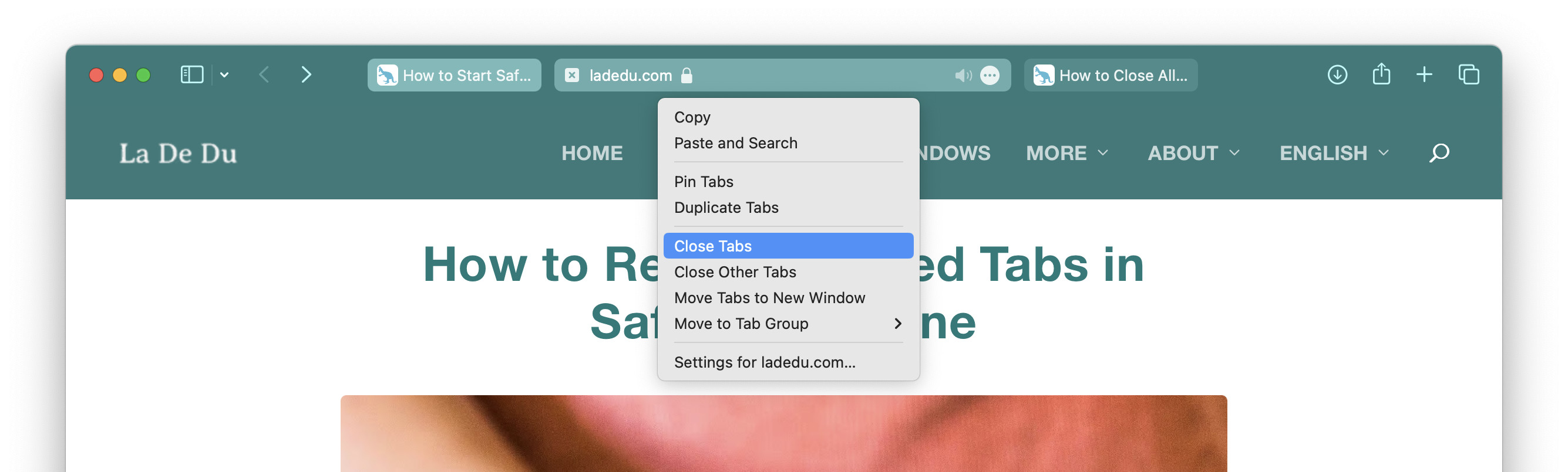 You can close two or more tabs in one go with Safari for Mac