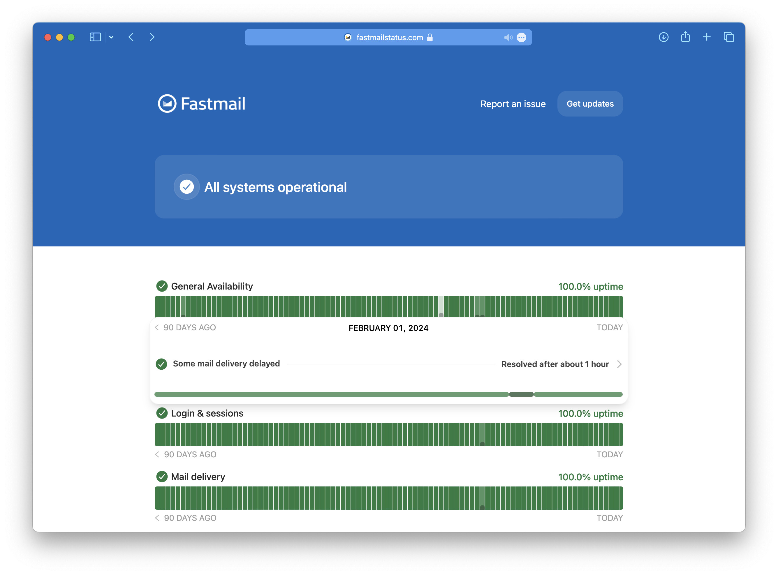Check the Fastmail status online