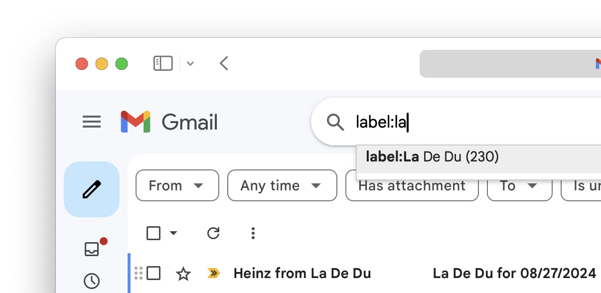 Go to any folder fast using Gmail search