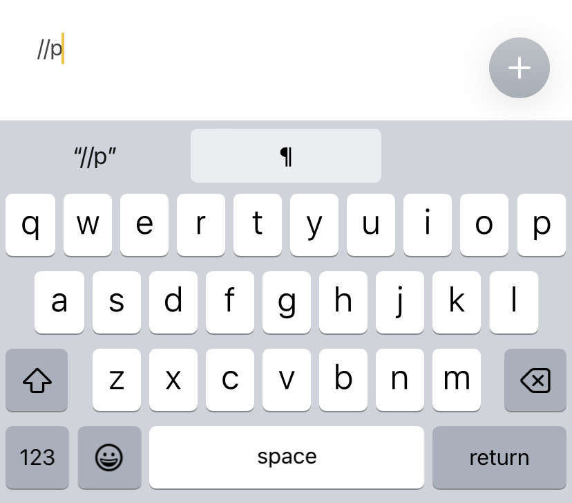 Insert the pilcrow paragraph sign on the iPhone