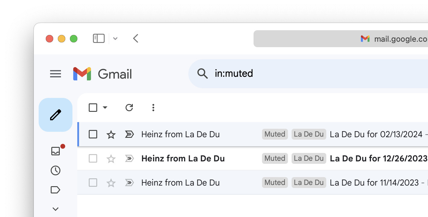 See all muted emails in Gmail