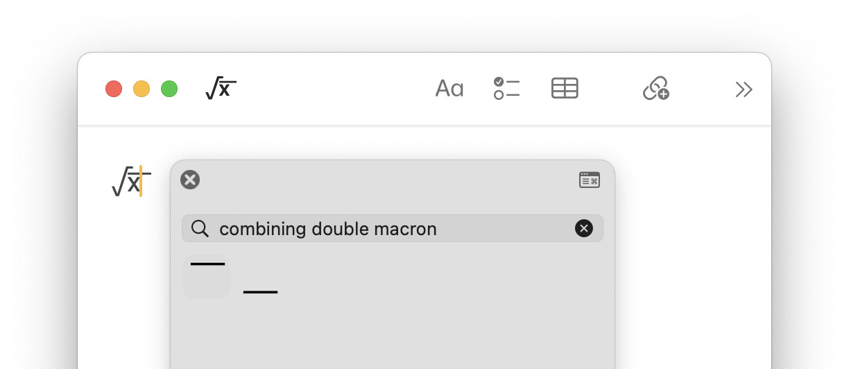 You can extend the radix symbol with a double macron