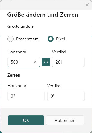 Hier können Sie die Größe eines Bildes in Paint ändern