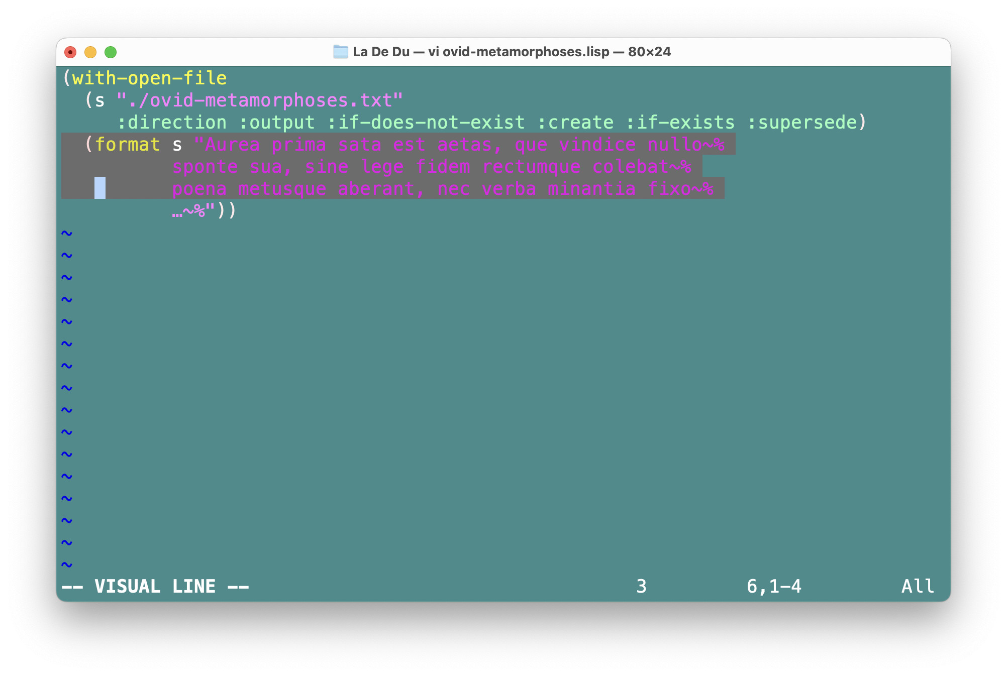 Press ‘D’ now to delete the highlighted lines in Vim using visual line mode