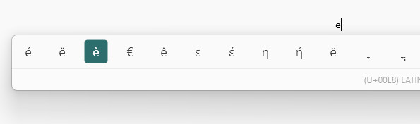 Type accented letters on Windows using PowerToys Quick Accent