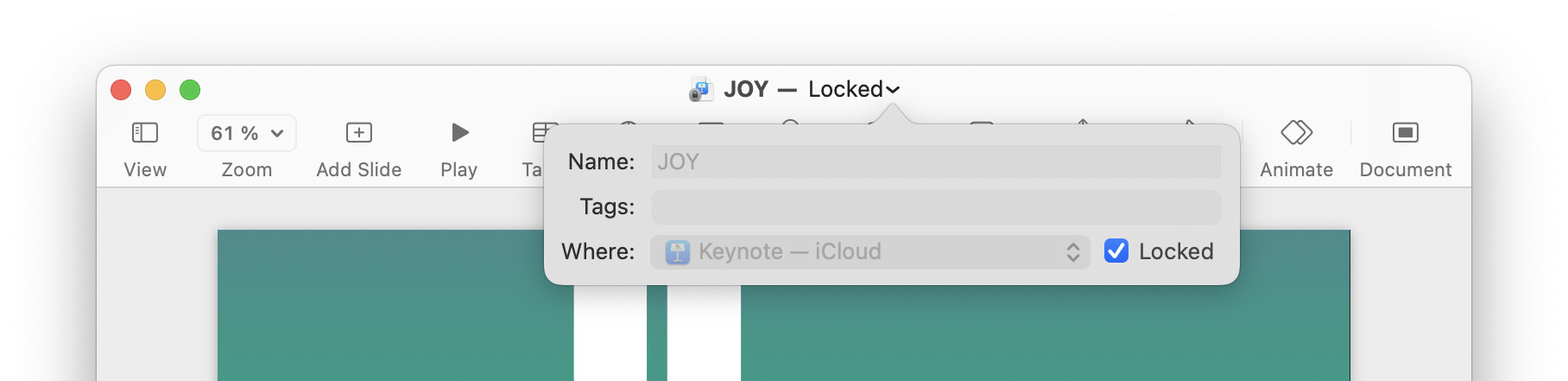 Lock a document using its macOS title bar