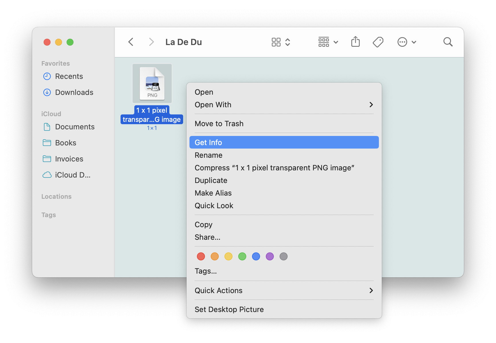 Open the info sheet for the file you want to use as a template in Finder