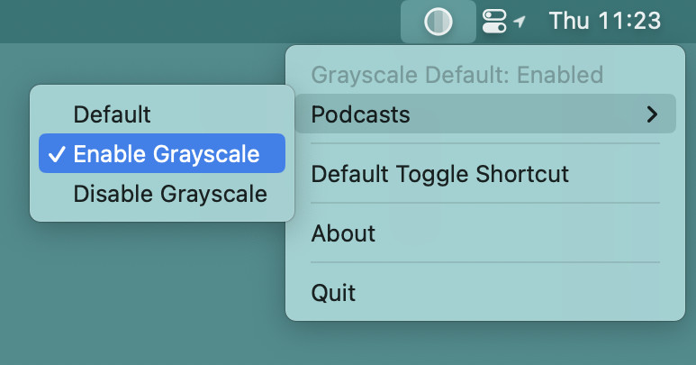 Select Mac grayscale mode per app using the grayscale app