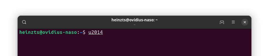 Inserting em dash using its Unicode code point in a Linux terminal