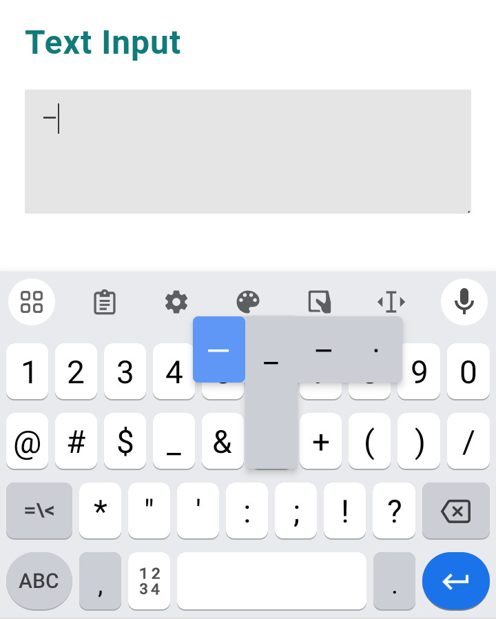 Insert an em dash on Android with Gboard