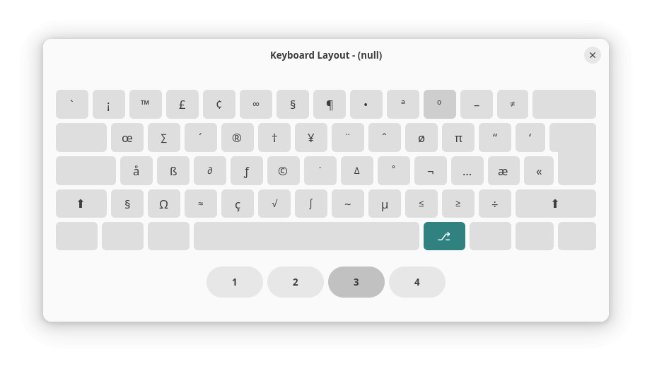 The degree symbol ° on the US-English (Macintosh) keyboard layout for Linux