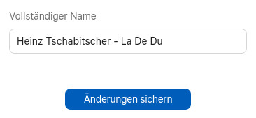 Wählen Sie den gewünschten Namen für iCloud Mail unter „Vollständiger Name“