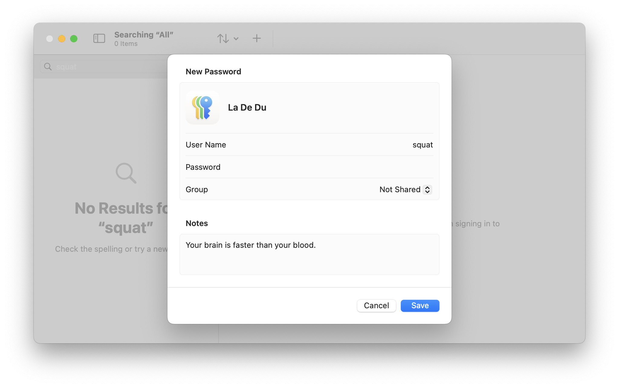 Adding a new password entry safely in macOS Passwords on a Mac
