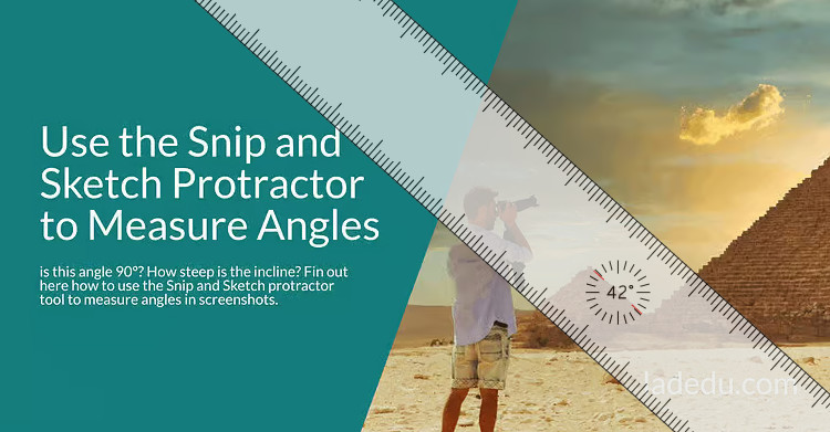 The Snipping Tool ruler always measures positive angles between 0 and 90 degrees