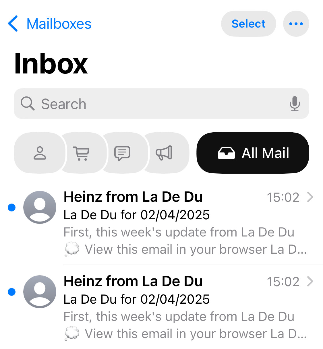 Seeing all mail uncategorized wth iPhone Mail inbox categories enabled