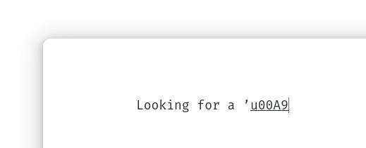 Using the Unicode code point to type the copyright symbol on Linux