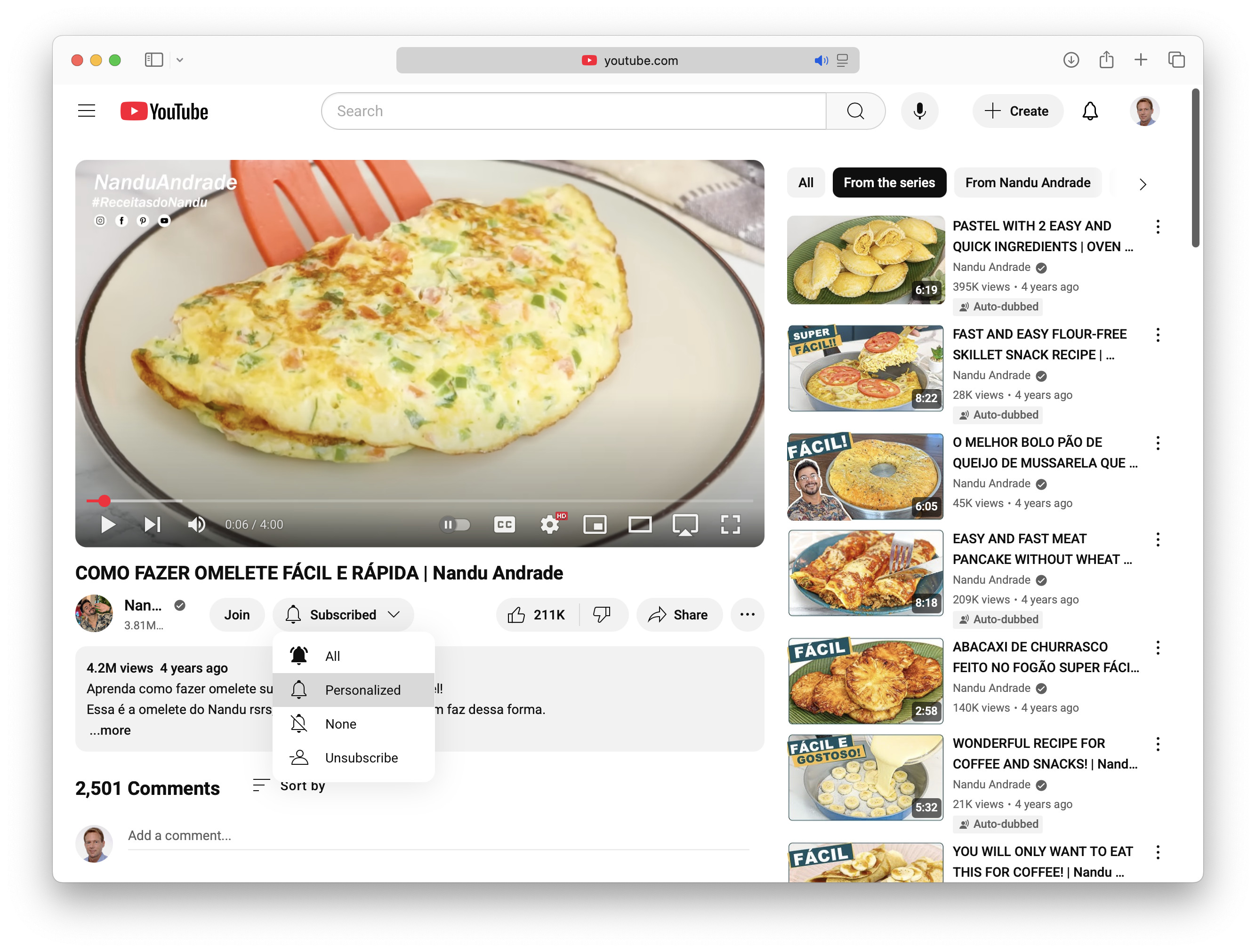 Change how you will be notified ab out new videos on a YouTube channel
