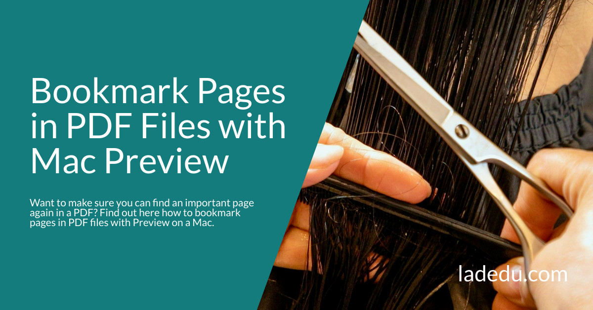 How to Bookmark Pages in PDF Files with Preview on a Mac