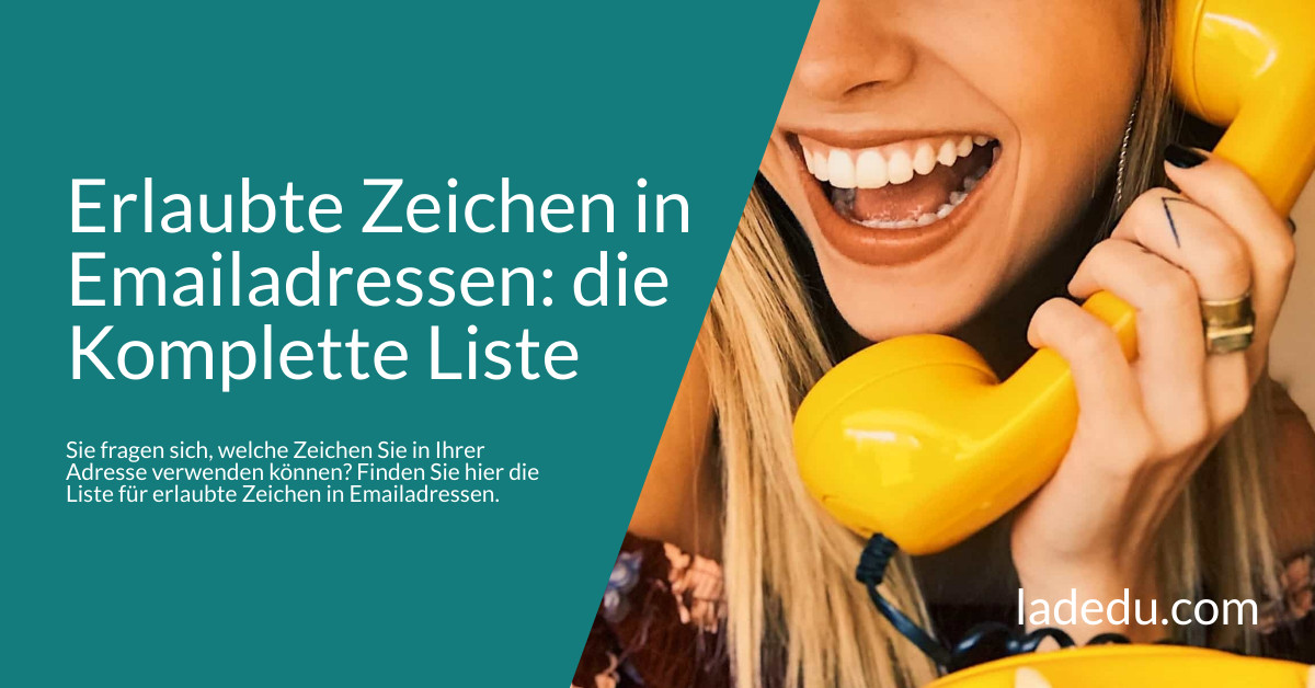 Erlaubte Zeichen, Sonderzeichen und Symbole in Emailadressen