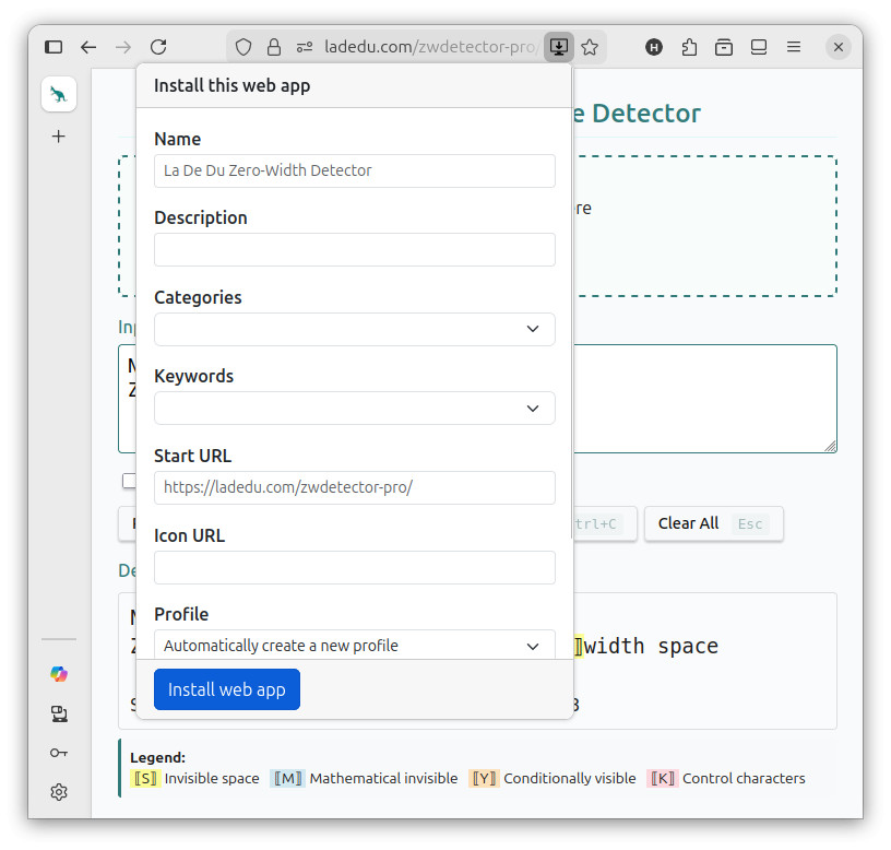 Install a web app using Firefox and the Progressive Web Apps extension
