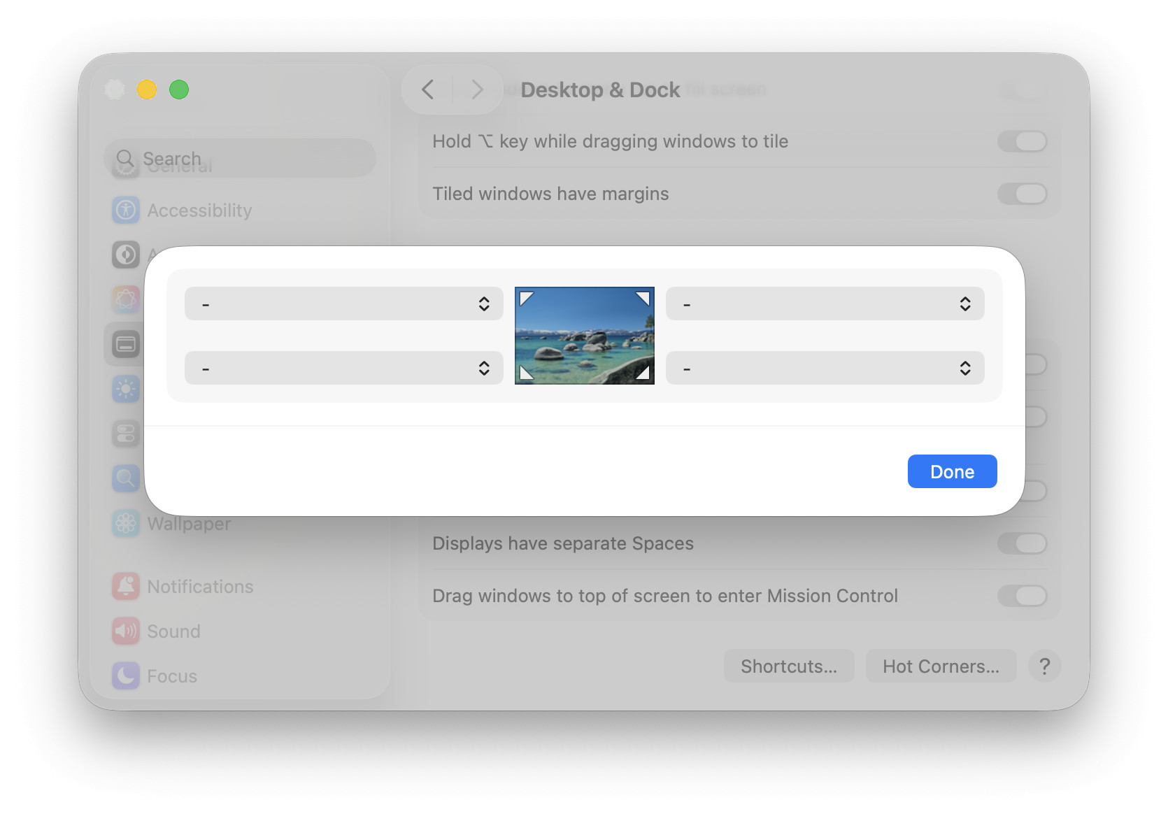 macOS with no Hot Corners defined to prevent Quick Note or any other unexpected pop-up