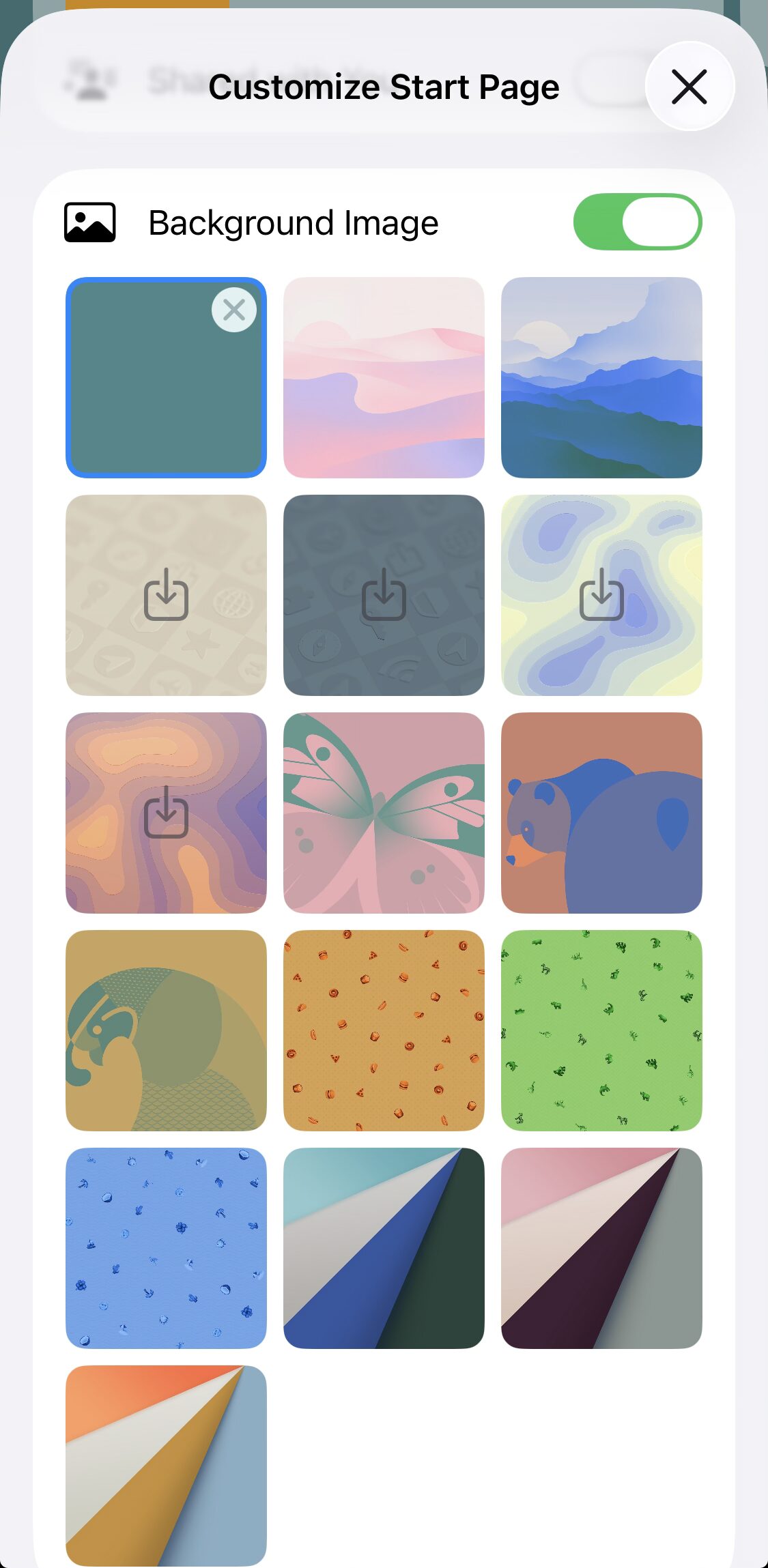 Safari with a single-color background image