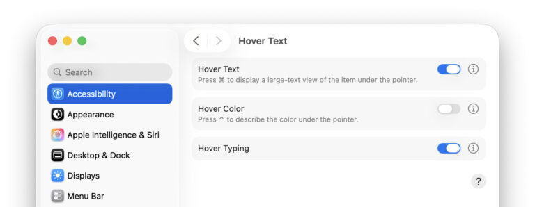 Turn on “Hover Text” and “Hover Typing” to read and write any text in your preferred size on a Mac