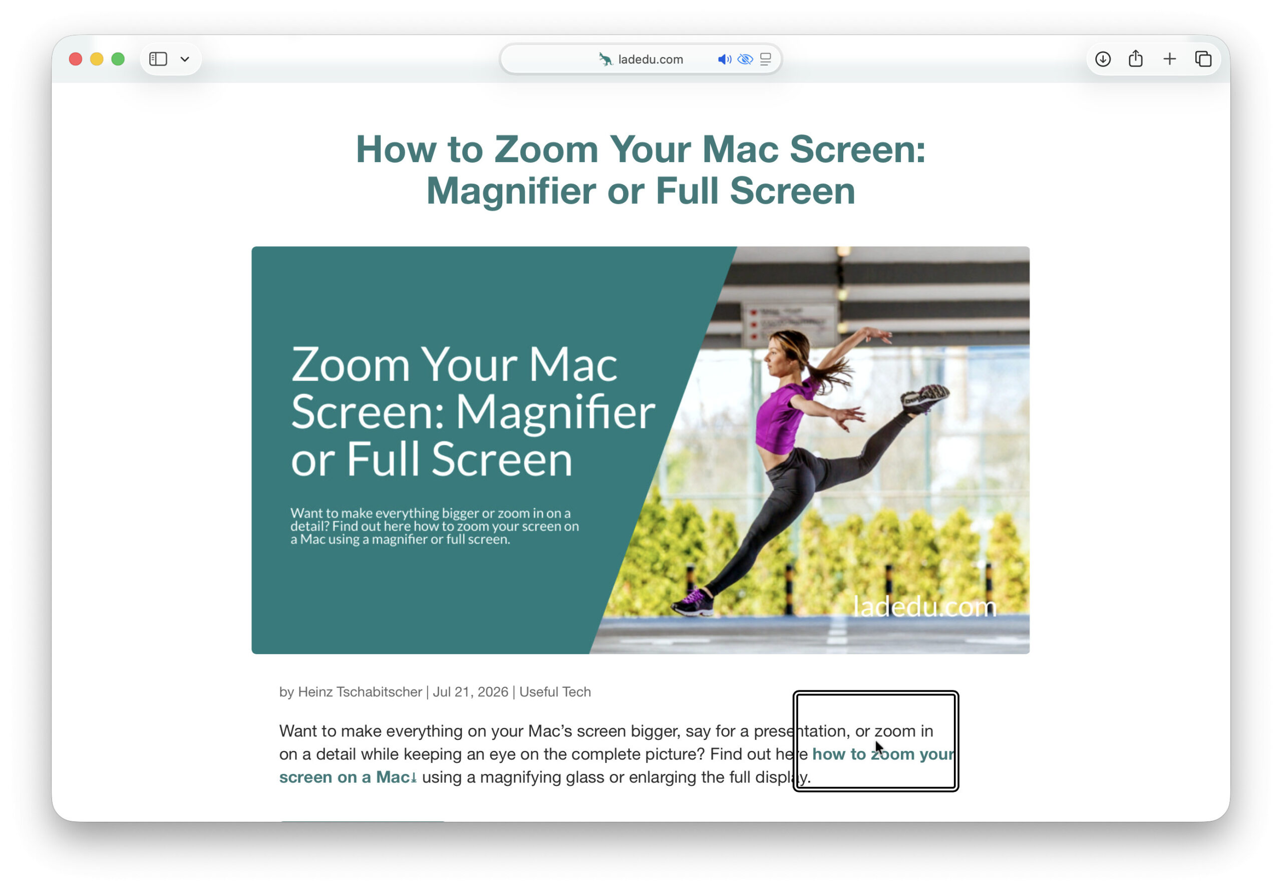 Using a magnifier on macOS